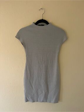 Zara Light Gray Fitted Mini Dress